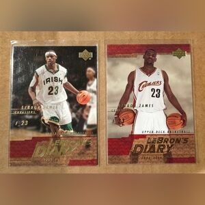 2003-04 Upper Deck Lebron's Diary LEBRON JAMES (2) Card Lot #LJ1 / #LJ8